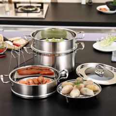 拜格不锈钢锅具套装铁炒锅家用汤锅全套厨房厨具组合